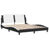 vidaXL Bed Frame Black and White Faux Leather Full Durable Bed Frame