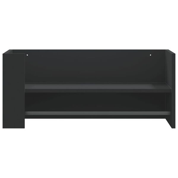 vidaXL Wall Shelf Black Engineered wood Medium Wall Shelf Rectangular