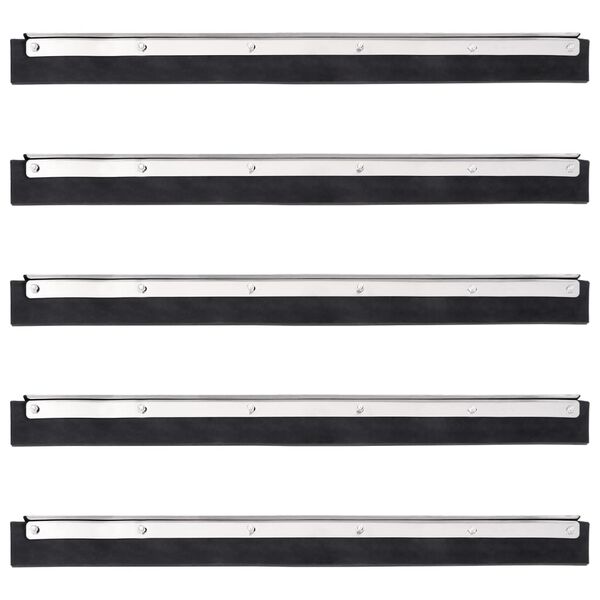 vidaXL Floor Squeegee Heads 5 pcs 17.9x0.8x2.0" Steel and Rubber