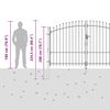 vidaXL Garden Gate with Lock Gray 175 x 300 cm Steel
