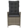 vidaXL Reclining Garden Chair Grey PE rattan, Powder-Coated Steel Standard
