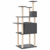 vidaXL Cat Tree Dark Grey Engineered wood, plush, sisal 65.4 in tall