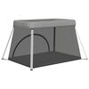 vidaXL Baby Playpen with Mattress Light Gray Linen Fabric