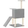 vidaXL Cat Tree Light Grey Engineered wood, plush, sisal