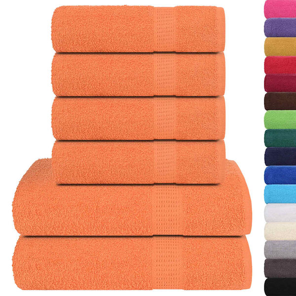 vidaXL Towel Set Orange 100% Cotton Assorted sizes Towel Set