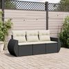 vidaXL Garden Sofa Set Black, Cream White