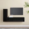 vidaXL TV Cabinet Set Set of 3 Black Engineered wood