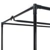 vidaXL Wardrobe Black Iron, Polyester Medium Wardrobe Rectangular