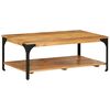 vidaXL Coffee Table Natural Wood and Black Solid Mango Wood Medium