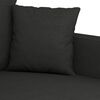 vidaXL Sofa Set Black Fabric 100% Polyester, Metal, Plywood 3 Piece