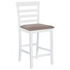 vidaXL Bar Stool Set of 2 White, Brown, Cream Rubberwood, Polyester