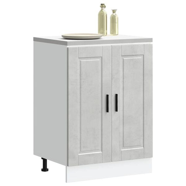 vidaXL Kitchen Base Cabinet Concrete Grey Engineered Wood Medium