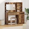vidaXL Dressing Table with Mirror Lights 2 pcs Brown Engineered Wood