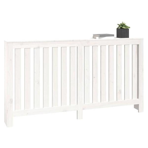 vidaXL Radiator Cover White 60.2x7.5x33.1" Solid Wood Pine