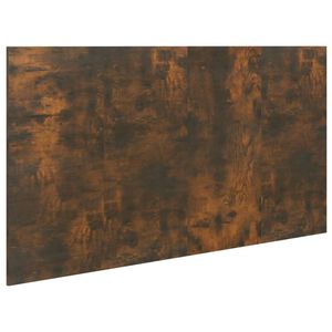 vidaXL Bed Headboard Smoked Oak Engineered Wood Double Decorative Inlays