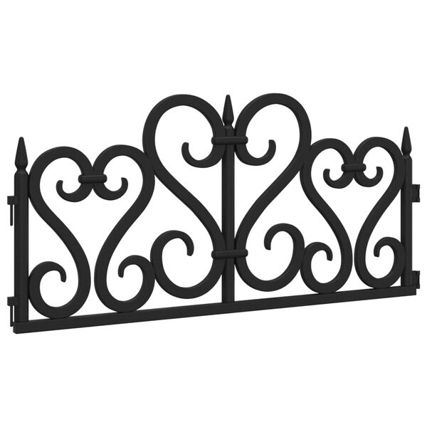 vidaXL Lawn Edgings 17 pcs Black 32.8' PP