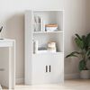 vidaXL Bookcase White Engineered wood Medium Bookcase Rectangular