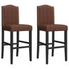 vidaXL Bar Chair Brown and Black Solid rubber wood, fabric (100% polyester)