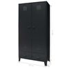 vidaXL Wardrobe Black Sheet Metal 35.4x15.7x70.9 in Wardrobe