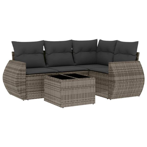 vidaXL Garden Sofa Set Gray