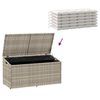 vidaXL Garden Storage Box Light Grey PE Rattan Garden Storage Box