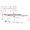 vidaXL Metal Bed Frame Black Powder-Coated Steel Twin Metal Bed Frame