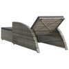 vidaXL Sun Lounger Grey, Dark grey PE rattan, Powder-coated steel, Fabric
