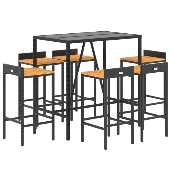 vidaXL Garden Bar Set Black