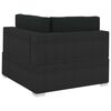 vidaXL 3 Piece Patio Sofa Set with Cushions Poly Rattan Black