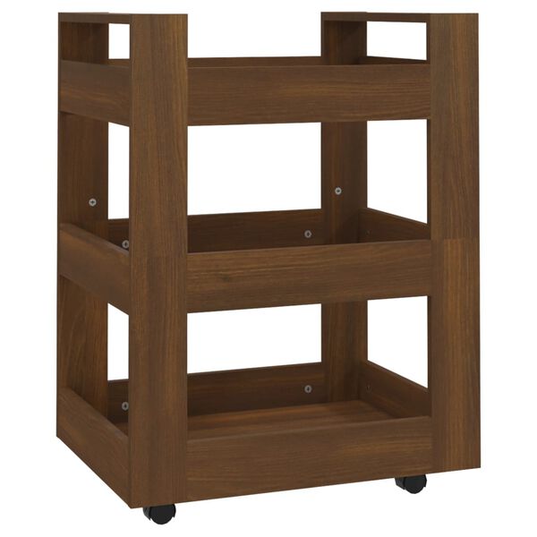vidaXL Kitchen Trolley Brown Oak 23.6x17.7x31.5" Engineered Wood