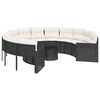 vidaXL Garden Sofa Black Poly Rattan Large Removable Covers