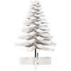 vidaXL Wooden Christmas Tree White Solid pine wood Medium Rotatable