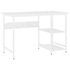 vidaXL Computer Desk White MDF, powder-coated metal Medium Durable