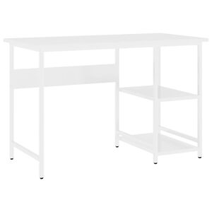 vidaXL Computer Desk White MDF, powder-coated metal Medium Durable