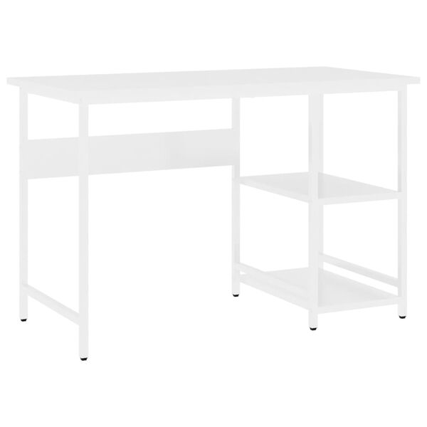 vidaXL Computer Desk White MDF, powder-coated metal Medium Durable