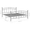 vidaXL Bed Frame Gray Powder-coated metal Double Durable Bed Frame
