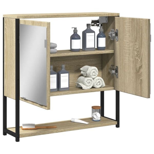 vidaXL Bathroom Mirror Cabinet Sonoma Oak