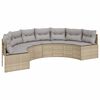 vidaXL Patio Sofa Beige PE Rattan 113 inches long Removable Covers