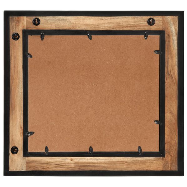 vidaXL Bathroom Mirror Natural wood with black borders Solid Acacia wood