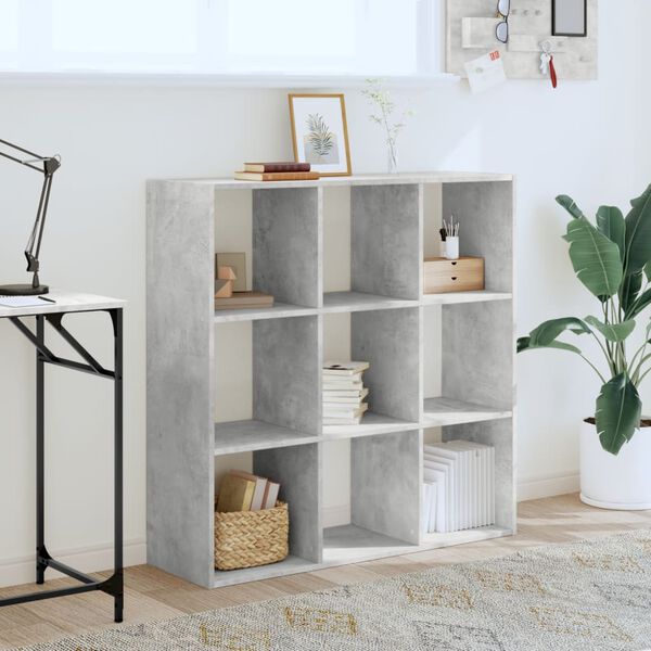 vidaXL Bookcase Concrete Grey Engineered Wood 40.2x12.6x40.2 in Bookcase