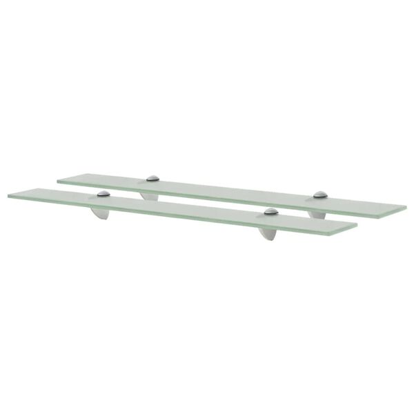 vidaXL Floating Shelf Set of 2 Frosted Toughened safety glass, Zinc alloy