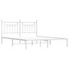vidaXL Bed Frame White Powder-Coated Steel Super King Bed Frame
