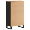 vidaXL Highboard Natural Mango, Black Iron Solid Mango Wood, Iron Medium
