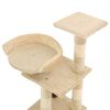 vidaXL Cat Tree Beige Particle board, Soft plush, Sisal rope Medium