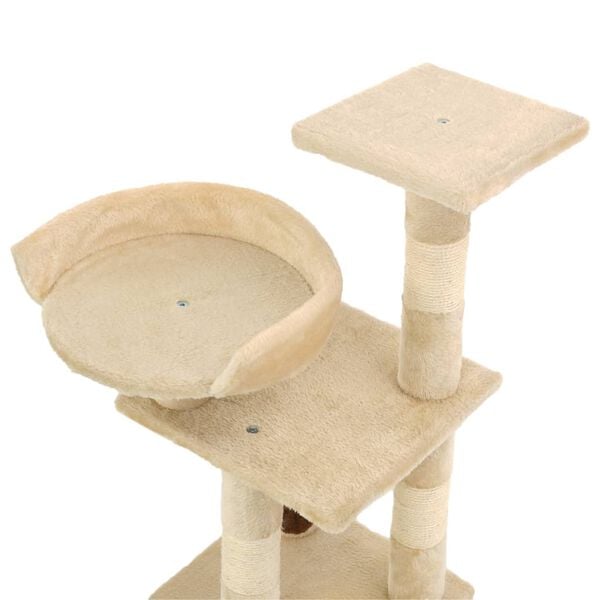 vidaXL Cat Tree Beige Particle board, Soft plush, Sisal rope Medium