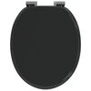 vidaXL Toilet Seats with Soft Close Lids 2 pcs MDF Black (2x140799)