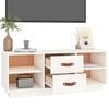 vidaXL TV Cabinet White Solid Pine Wood 39.4 in x 13.4 in x 15.7 in
