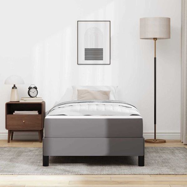 vidaXL Bed Frame with Mattress Grey 31.50 x 78.74 in Fabric