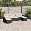 vidaXL Garden Sofa Set Black and Cream White