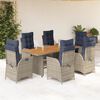 vidaXL Garden Dining Set Grey Poly Rattan 9-piece set
